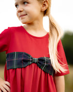 Beatrice Bow Dress - Kensington Plaid