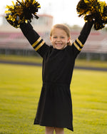 Game Day Glitter Dress - Black and Gold