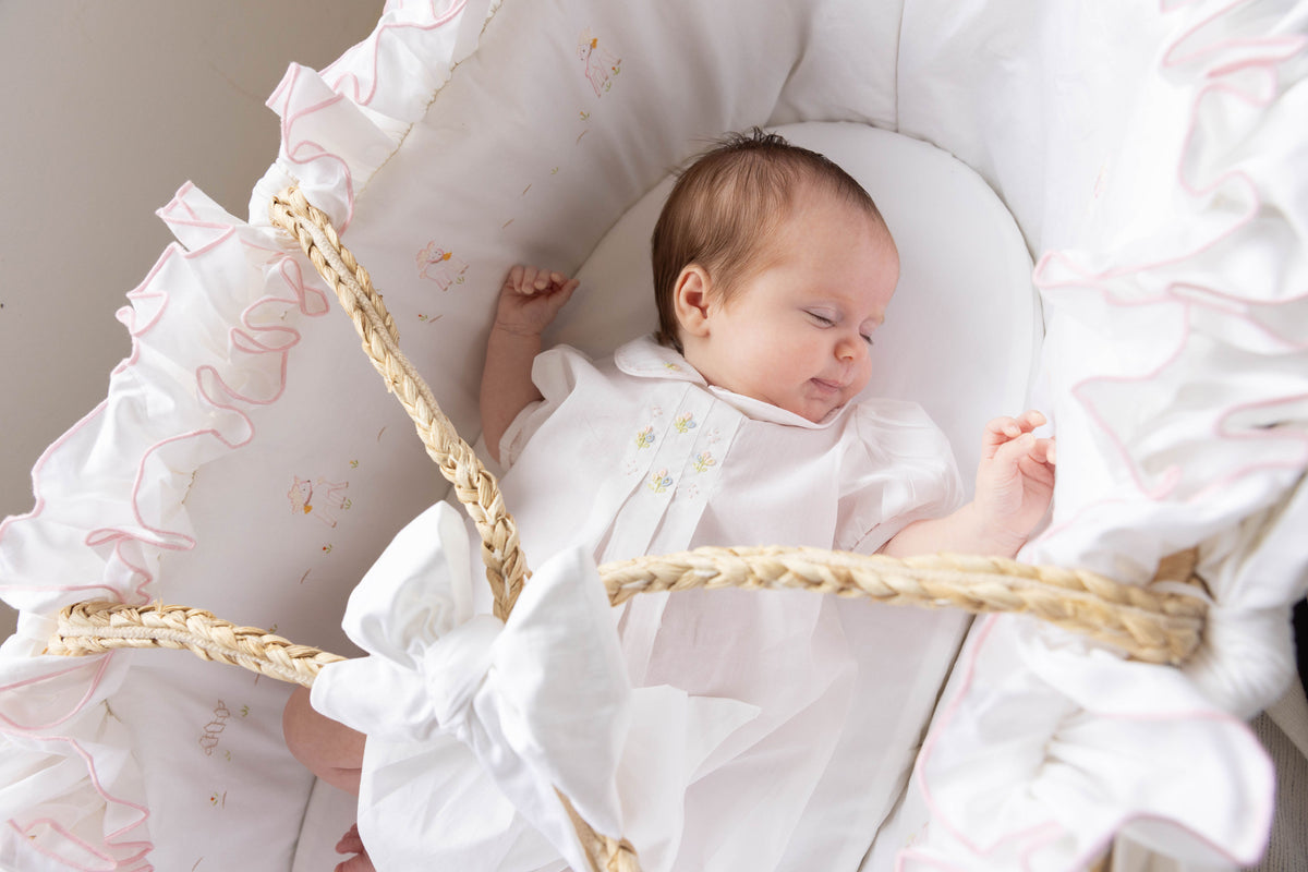 Lambikins Moses Basket Set - Pink