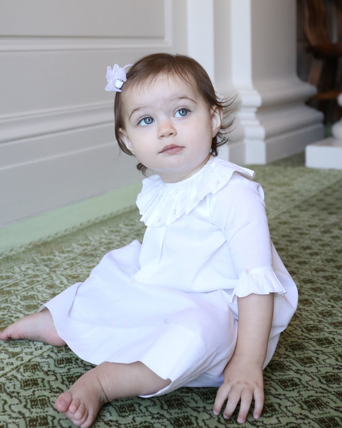 Ava Daygown & Diaper Cover - White