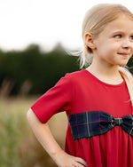 Beatrice Bow Dress - Kensington Plaid