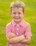 Game Day Patrick Shirt - Burgundy and White Stripe