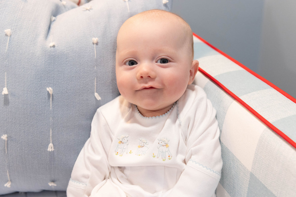 Lambikins Daygown - Egyptian Cotton Knit - Blue