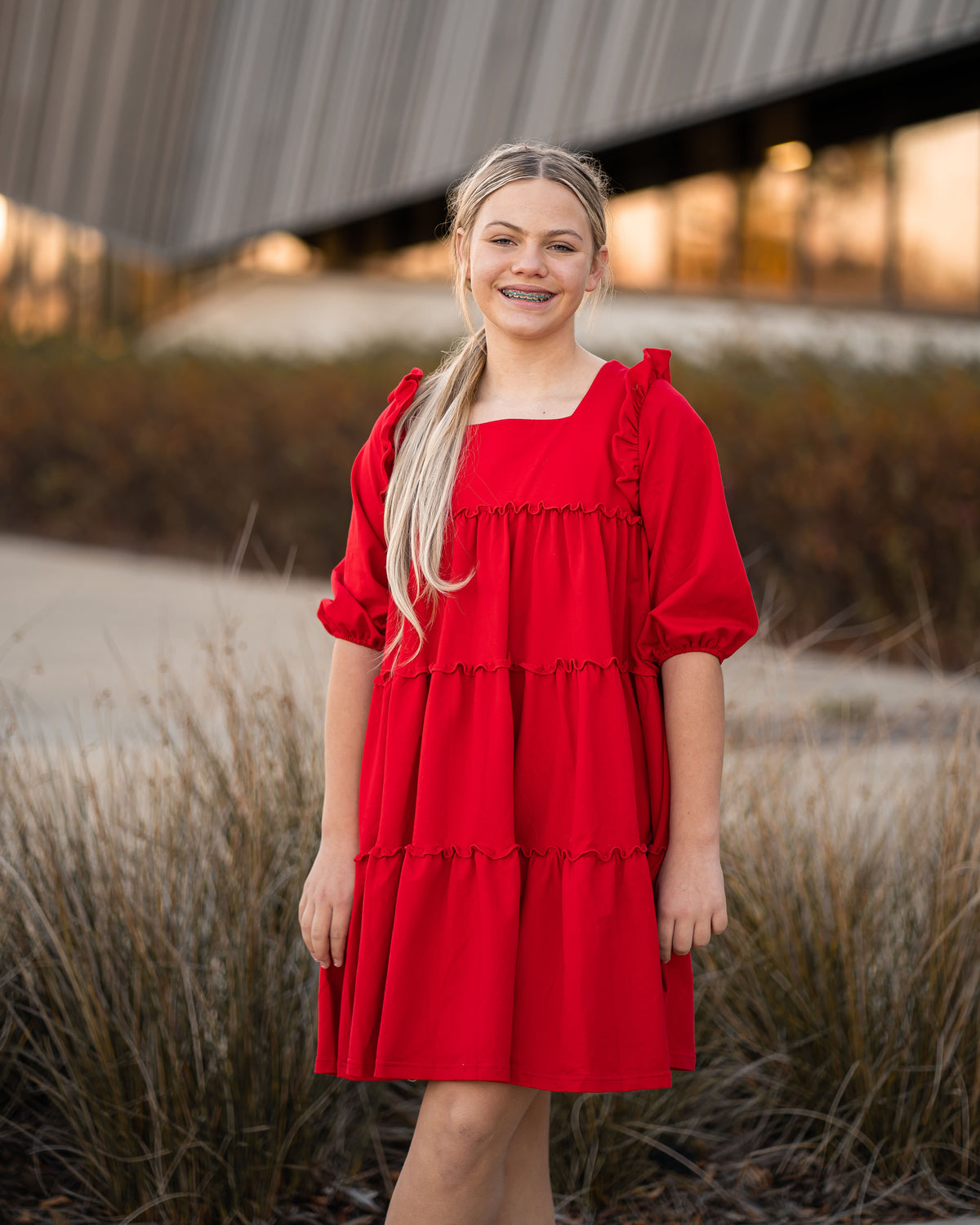 Ariel Dress in Red Knit