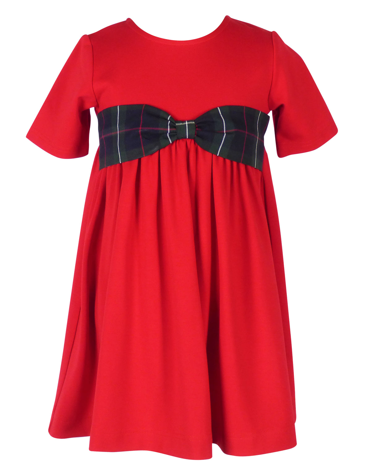 Beatrice Bow Dress - Kensington Plaid