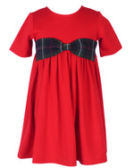 Beatrice Bow Dress - Kensington Plaid