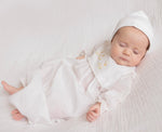 Lambikins Daygown & Diaper Cover - Woven Cream - Straight Yoke
