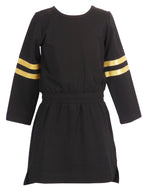 Game Day Glitter Dress - Black and Gold