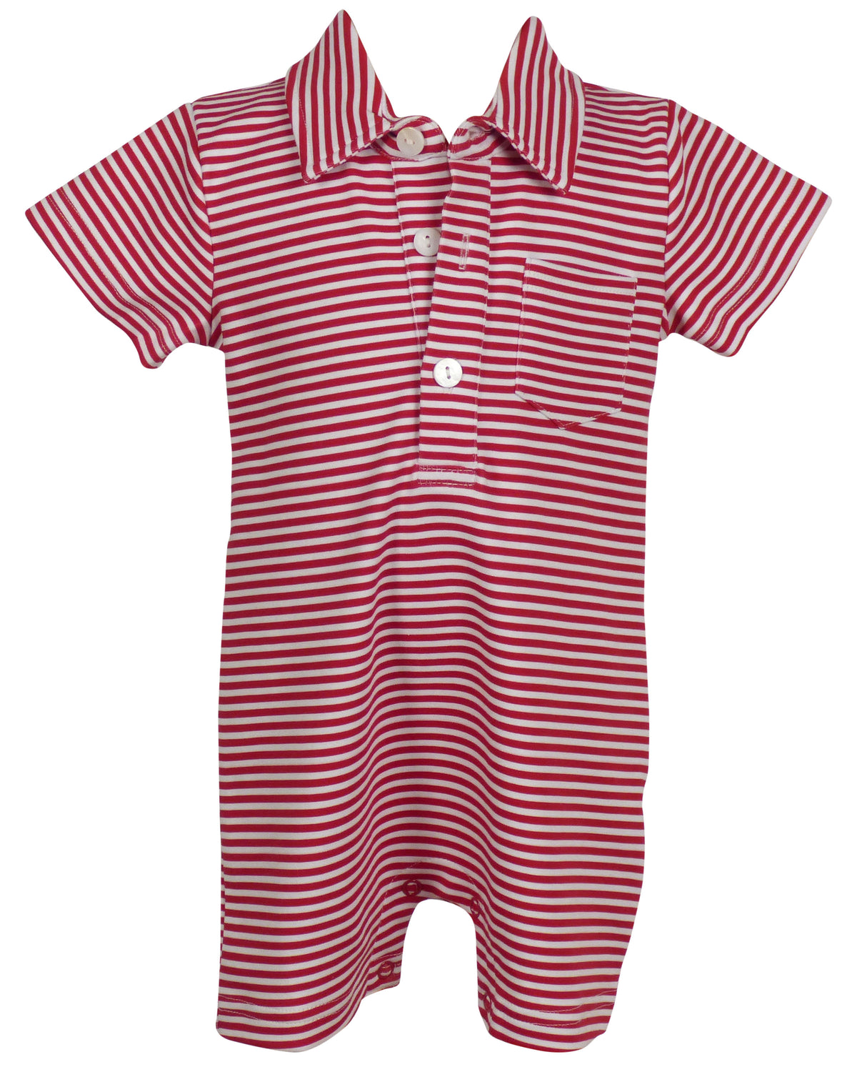 Game Day Rhett Romper - Burgundy and White Stripe