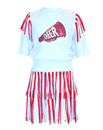 Game Day Cheer Set - Red with Pom Pom Skirt