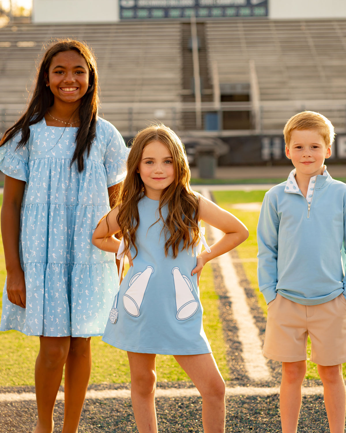 Game Day Quarter Zip - Light Blue
