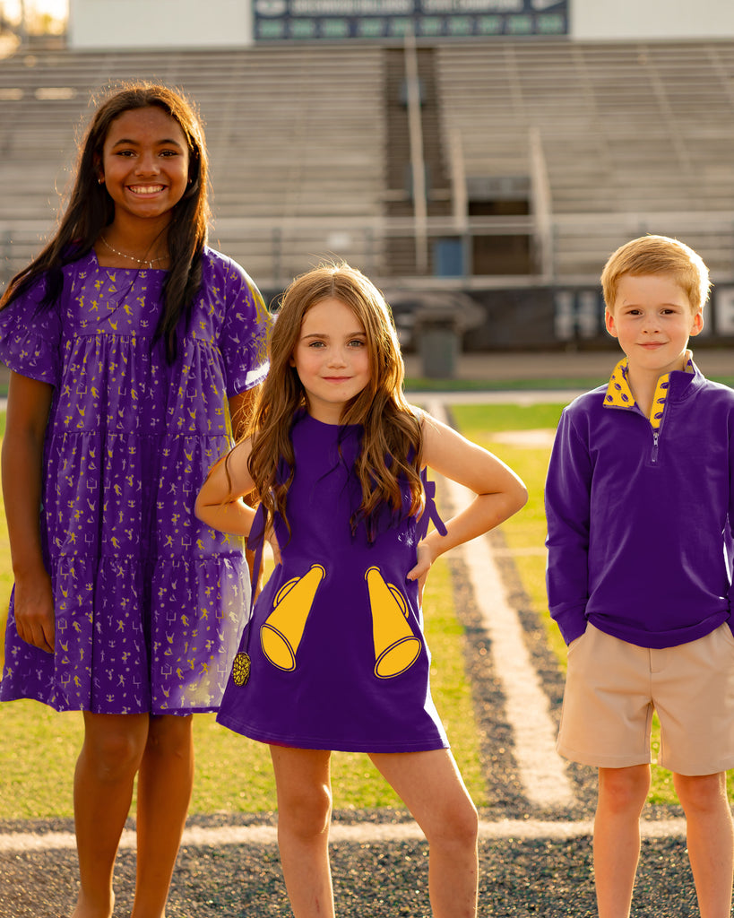 Game Day Tier Dress - Purple and Gold