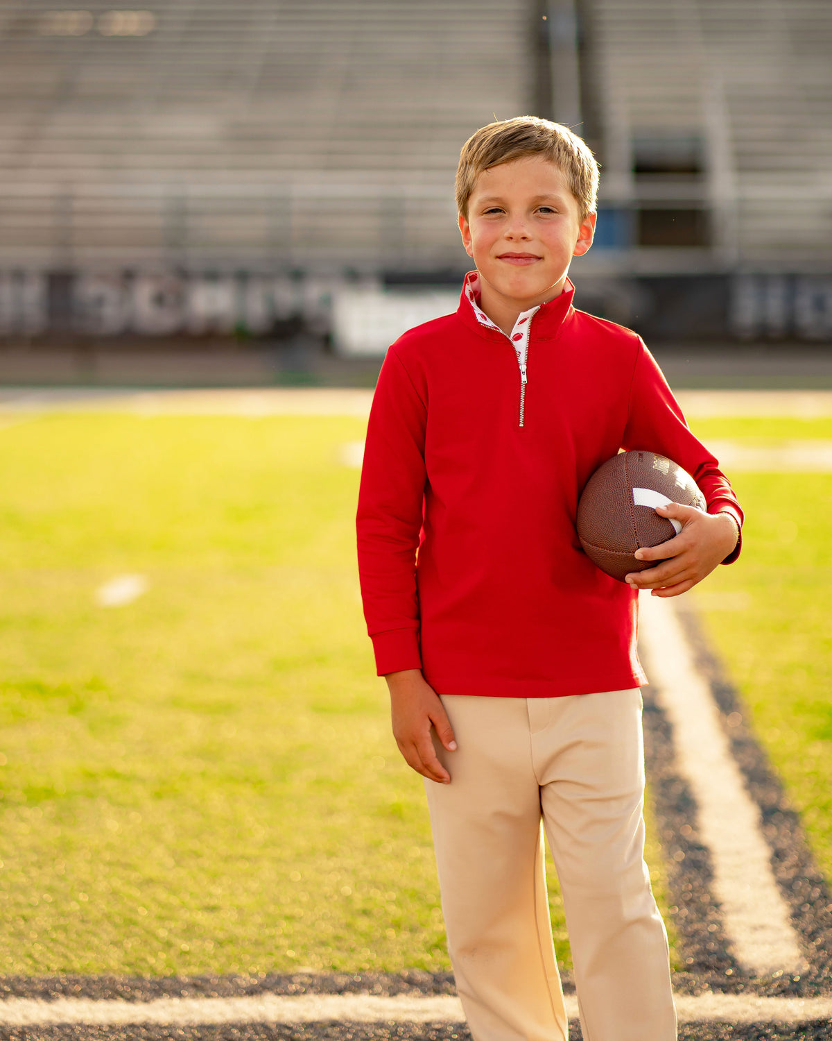 Game Day Quarter Zip - Red