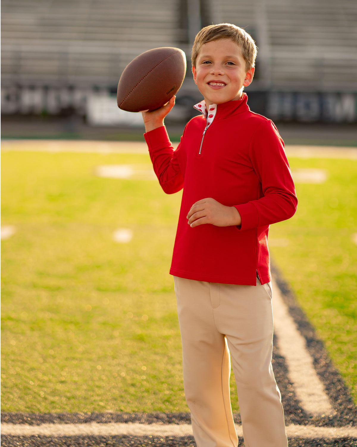 Game Day Quarter Zip - Red