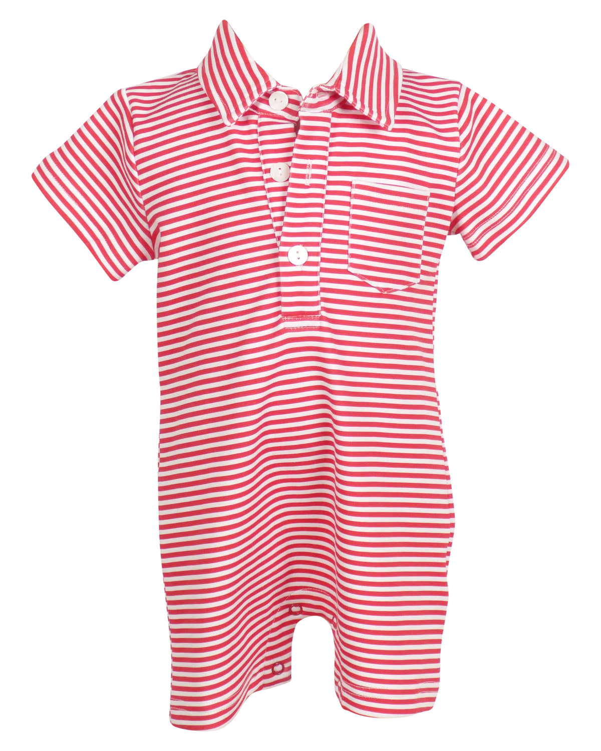 Game Day Rhett Romper - Red and White Stripe