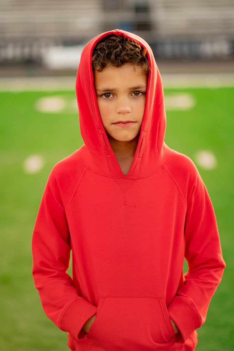 boys red hooded sweatshirt