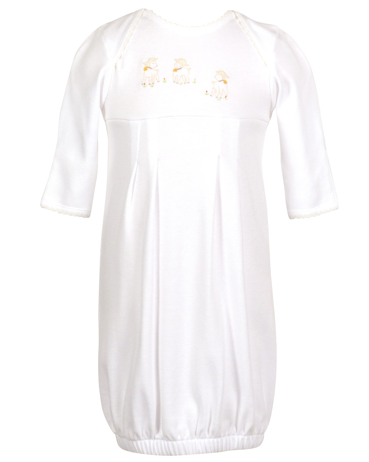 Lambikins Daygown - Egyptian Cotton Knit - Cream