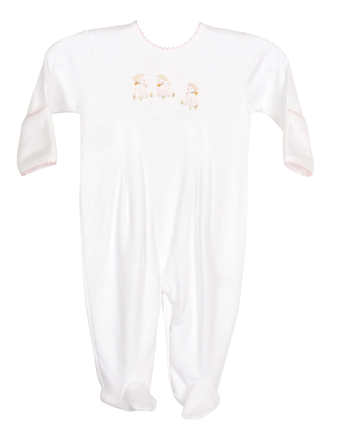 Lambikins Footed Pajamas - Egyptian Cotton Knit - Pink