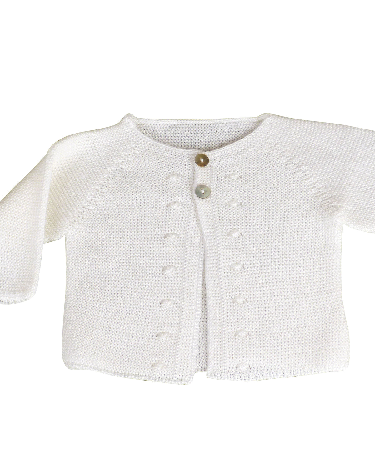 Louisa Layette Cardigan - Snow White