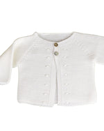 Louisa Layette Cardigan - Snow White
