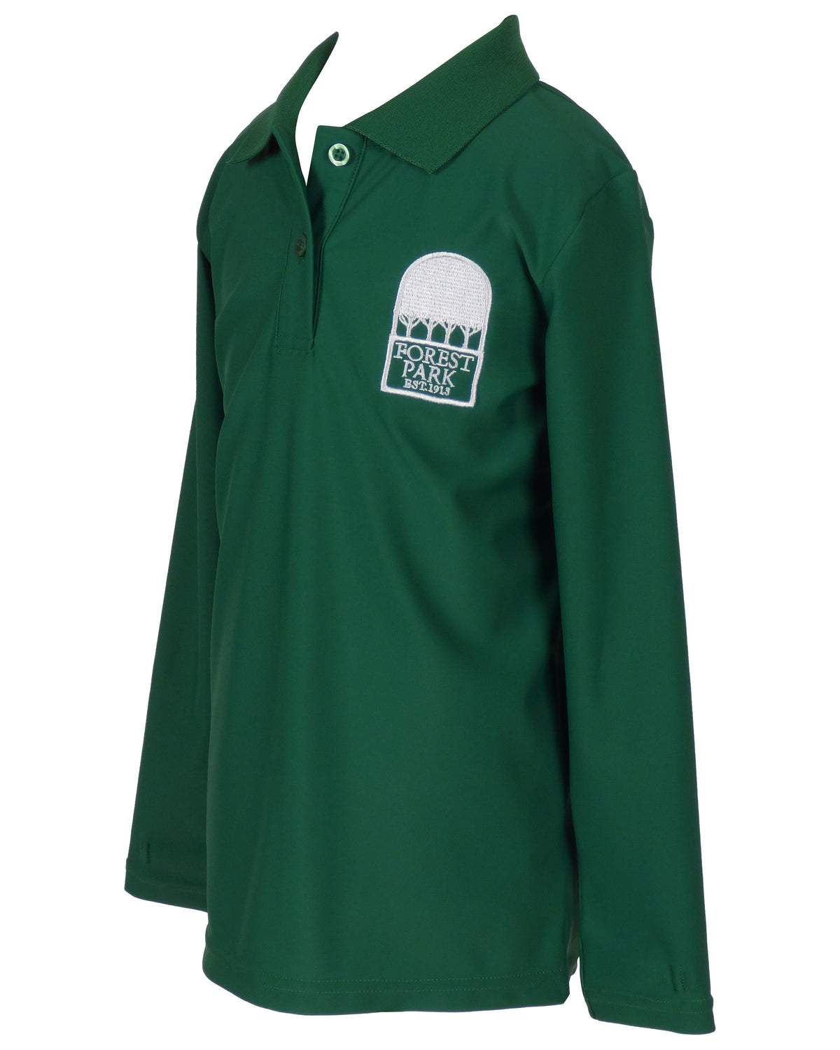 TYL Scholar Performance Polo - Long Sleeve with Forest Park Logo