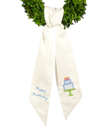 Wreath Sash: Happy Birthday (Blue)