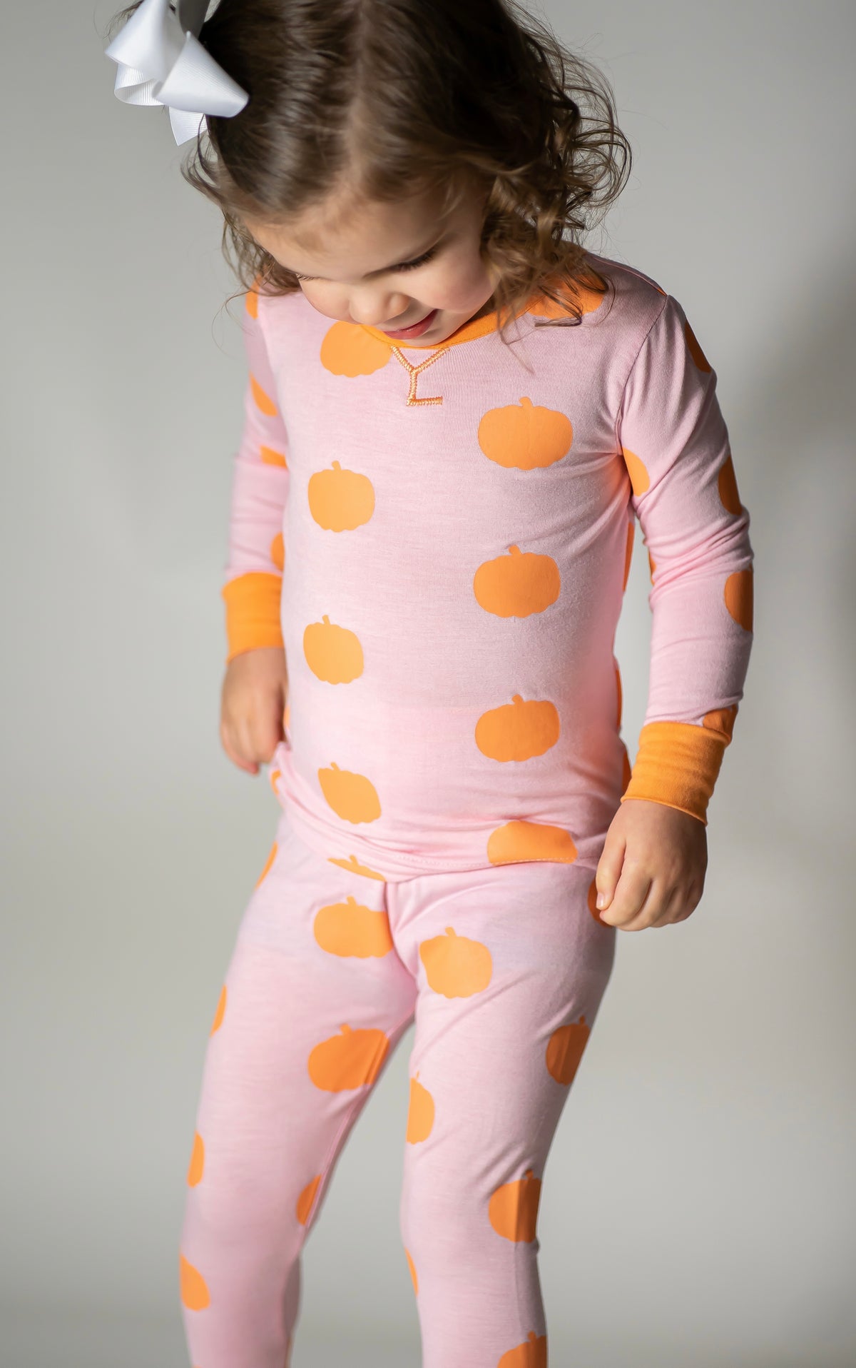 Lambie Jammies - Pink with Pumpkins