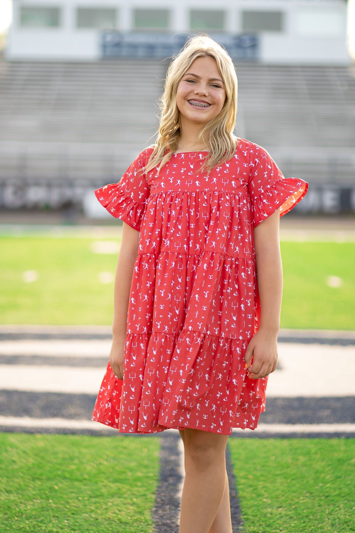 Game Day Tier Dress - Red