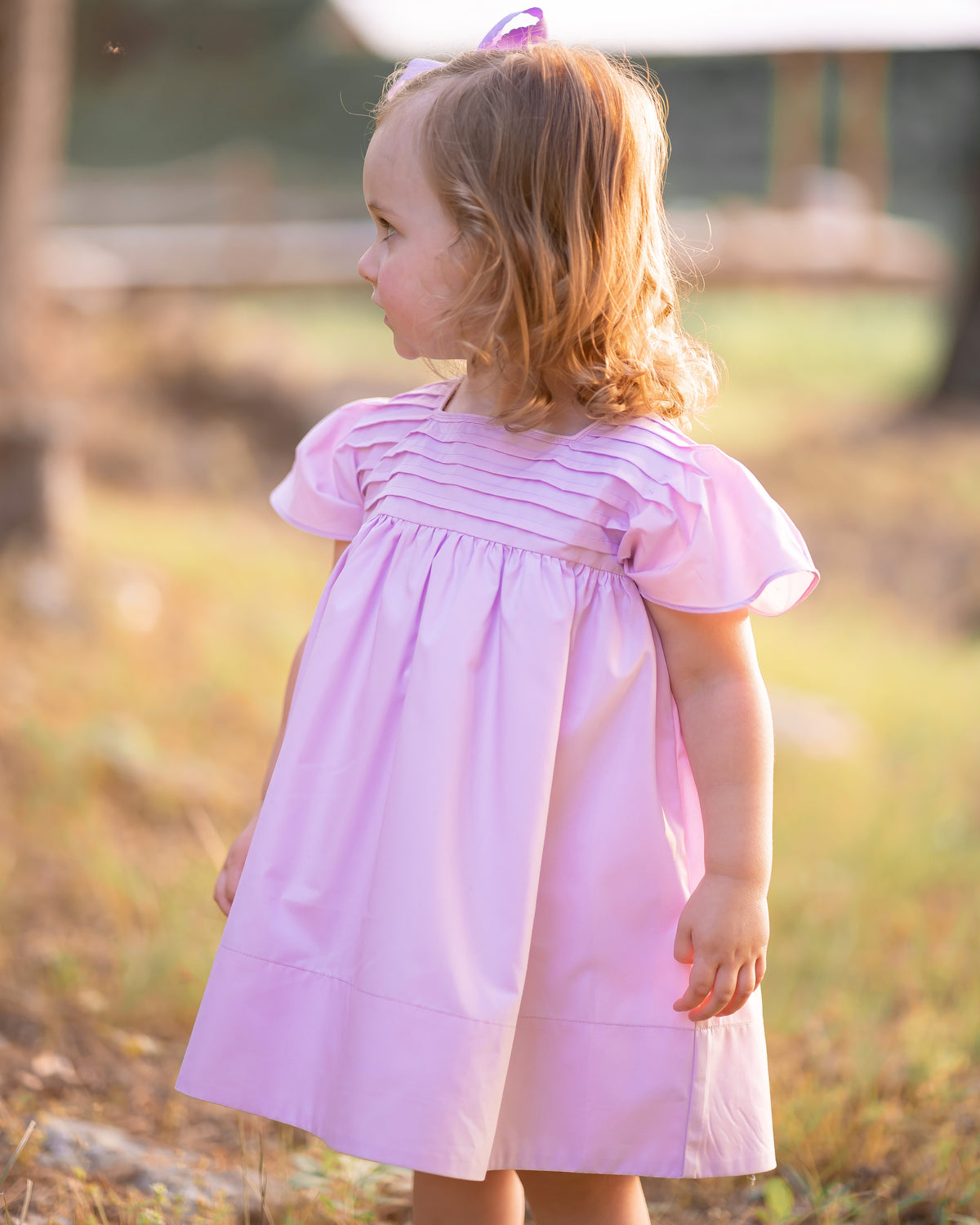 Priscilla Pleated Dress: Purple