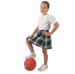 TYL Scholar Gathered Waist Skirt in White/Evergreen Plaid