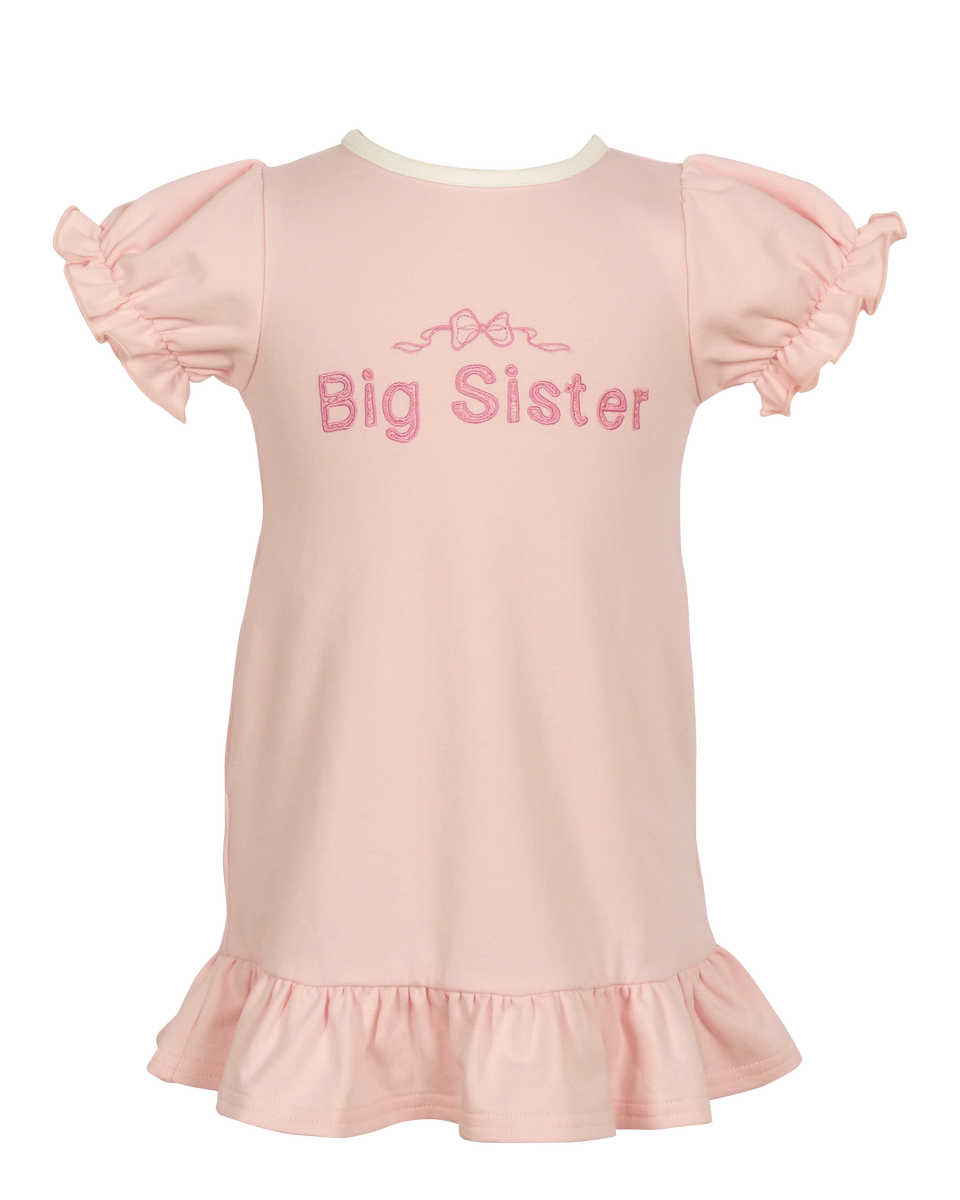 Big Sister Embroidered Pink Dress