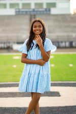 Game Day Tier Dress - Light Blue