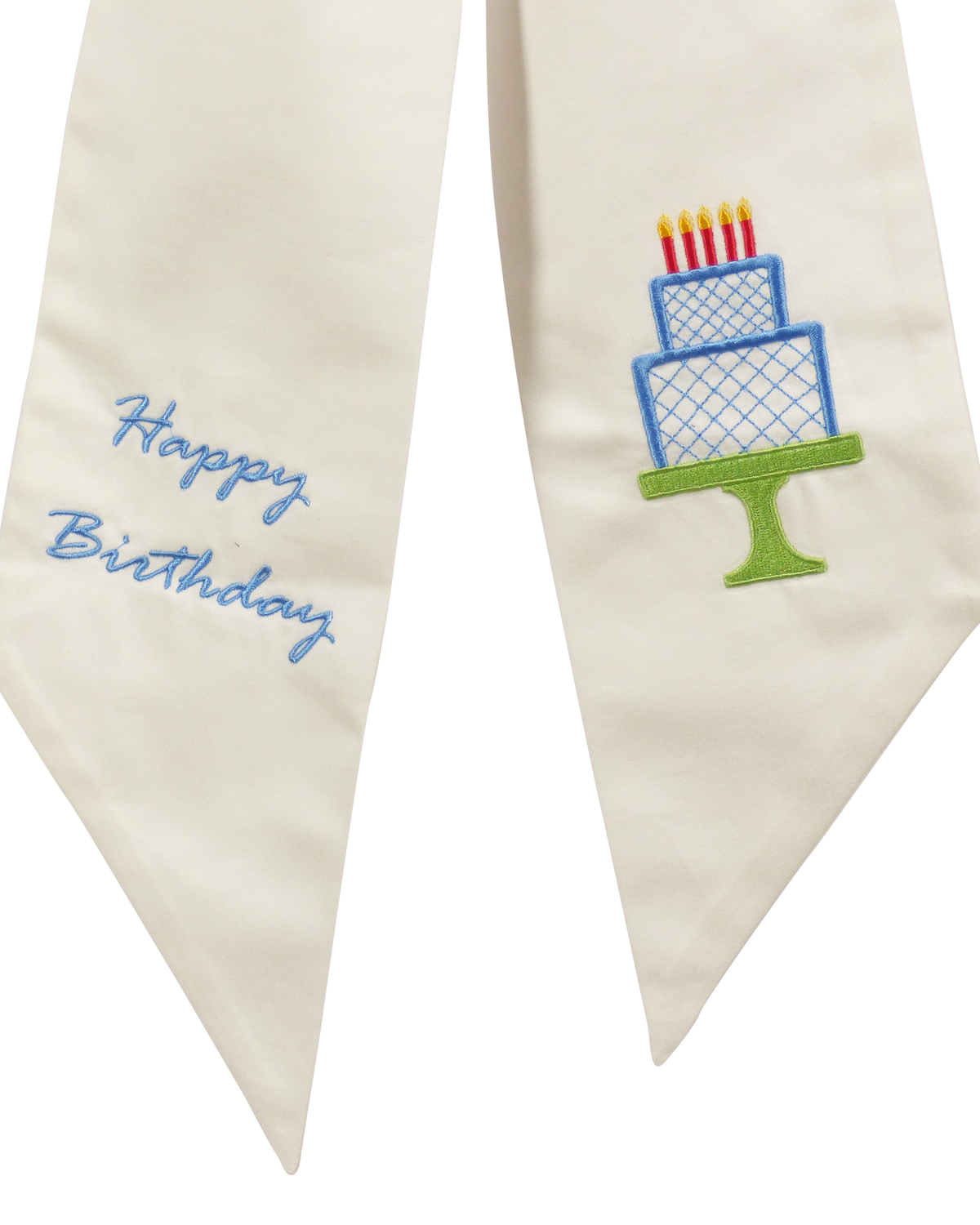 Wreath Sash: Happy Birthday (Blue)