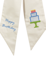 Wreath Sash: Happy Birthday (Blue)