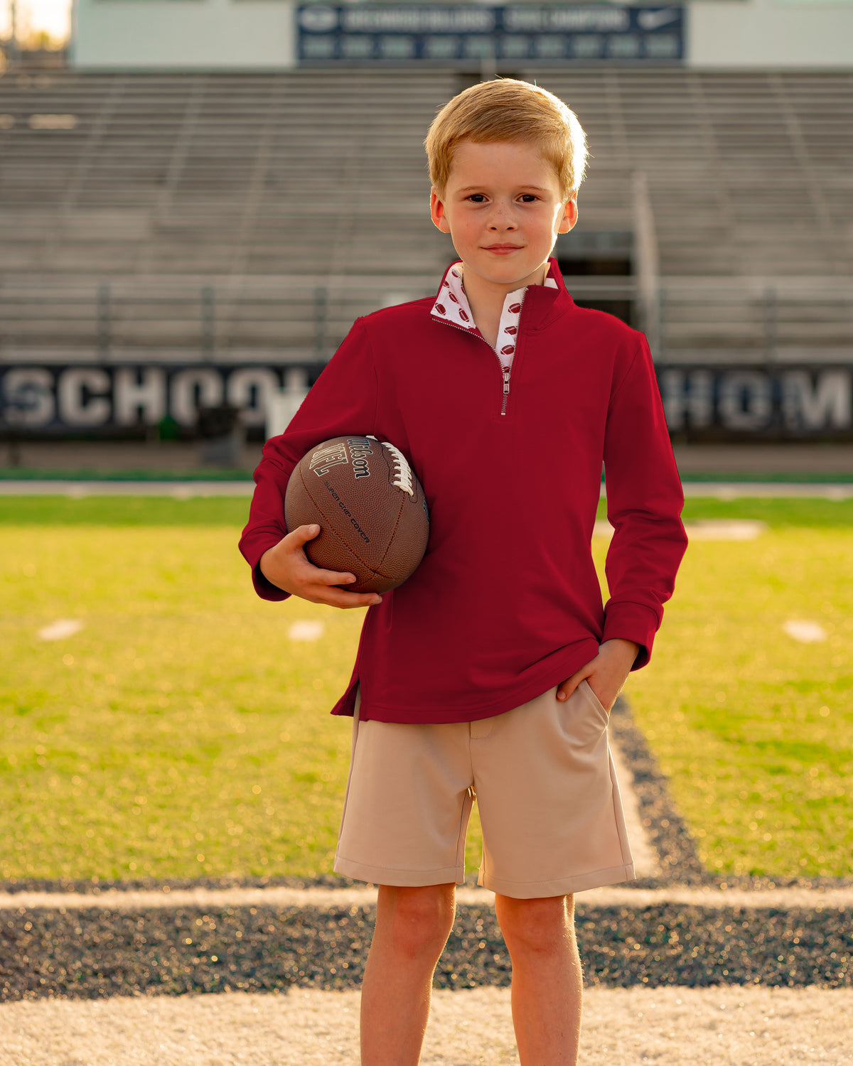 Game Day Quarter Zip - Burgundy