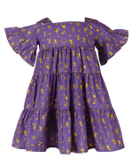 Game Day Tier Dress - Purple and Gold