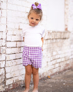 Katie Shorts in Purple Gingham Seersucker