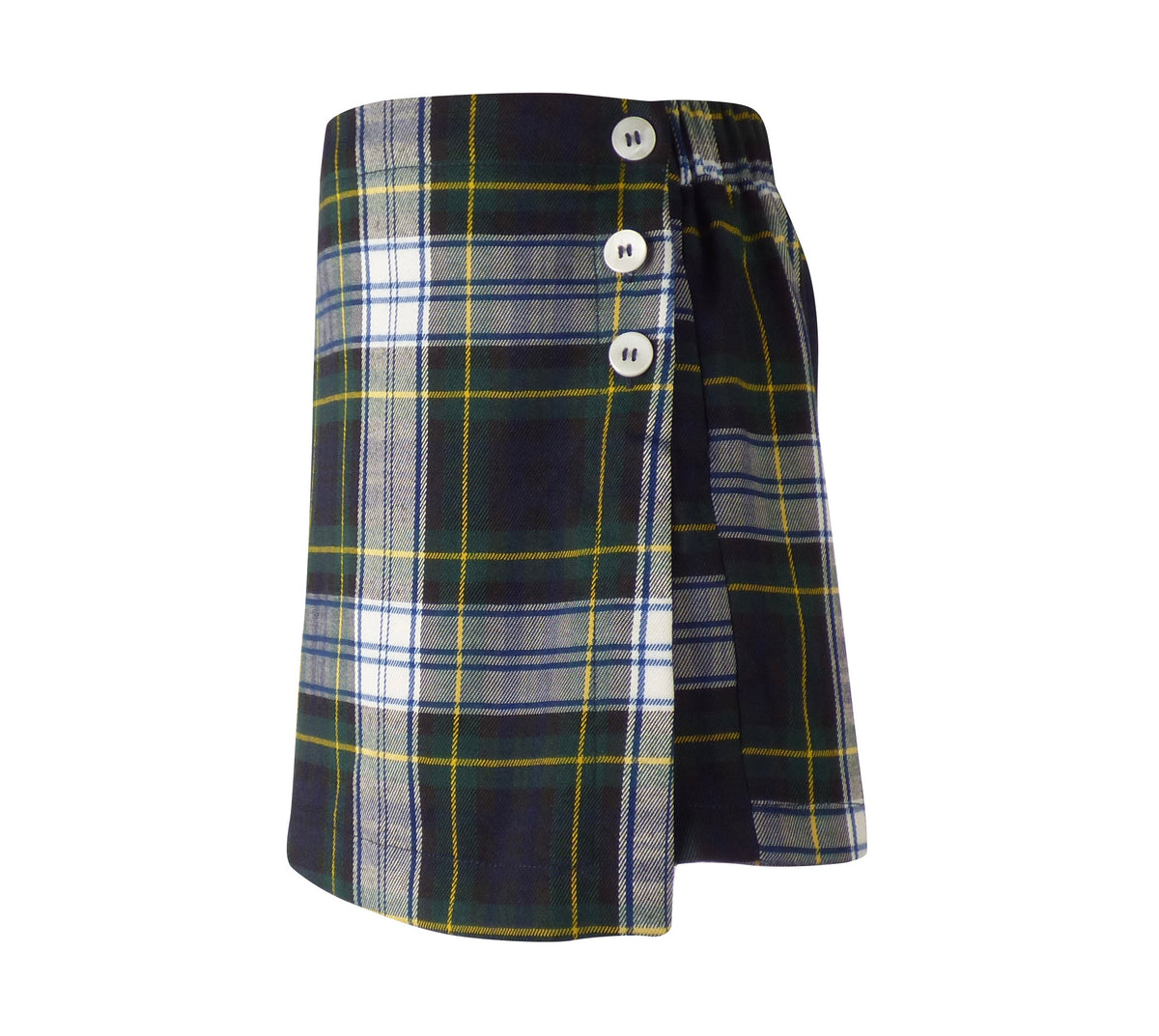 TYL Scholar Skort in White/Evergreen Plaid