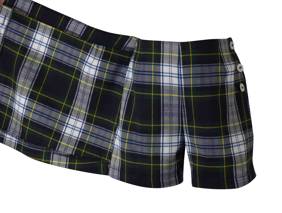 TYL Scholar Skort in White/Evergreen Plaid