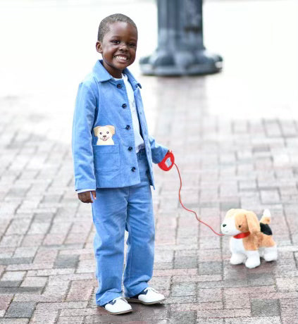 Parker Pant in Blue Stretch Corduroy