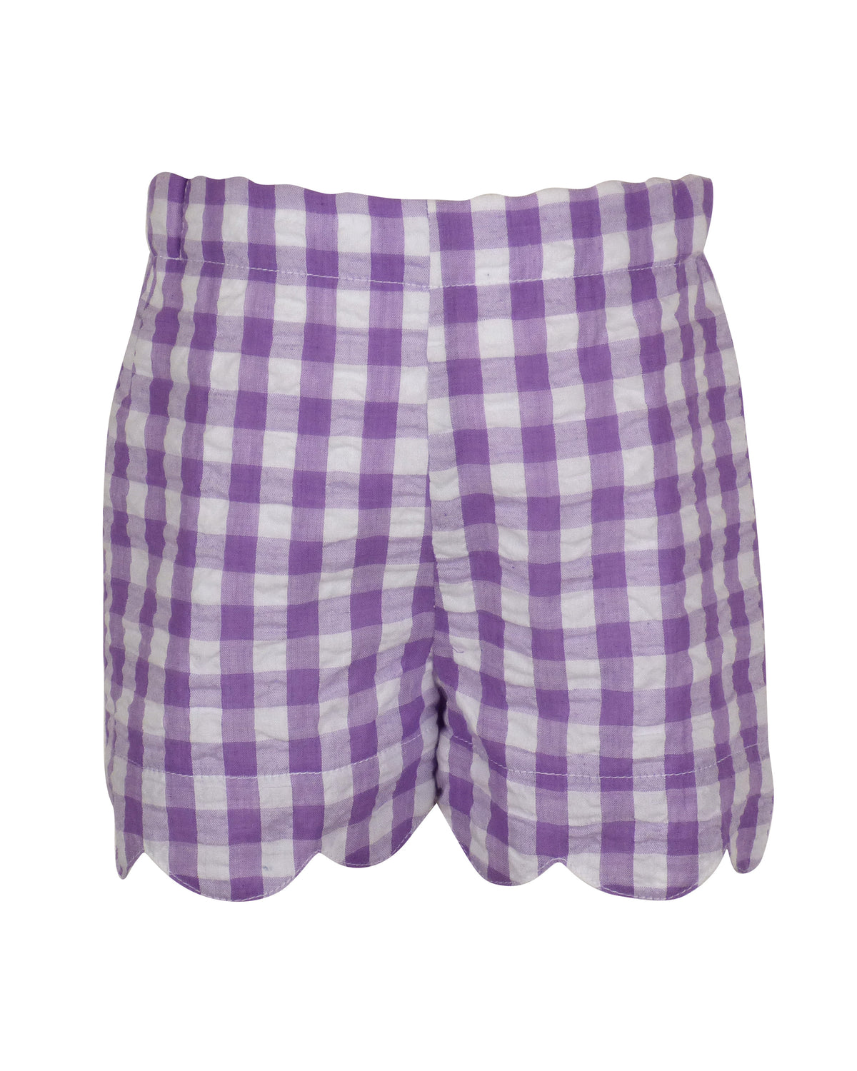 Katie Shorts in Purple Gingham Seersucker