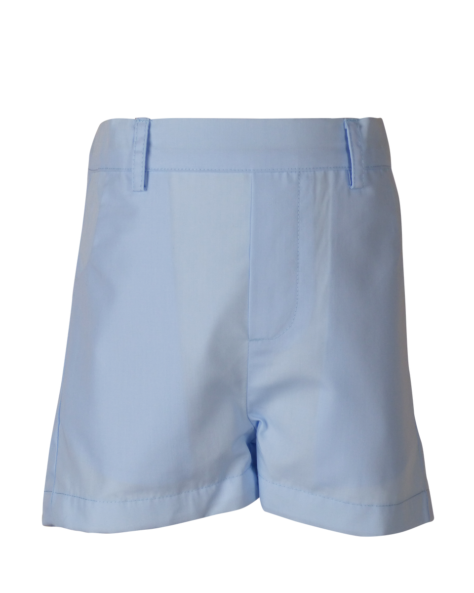 【ANGLAN】Seersucker Tuck Shorts Alexander Short in Blue with Yellow Gingham Seersucker