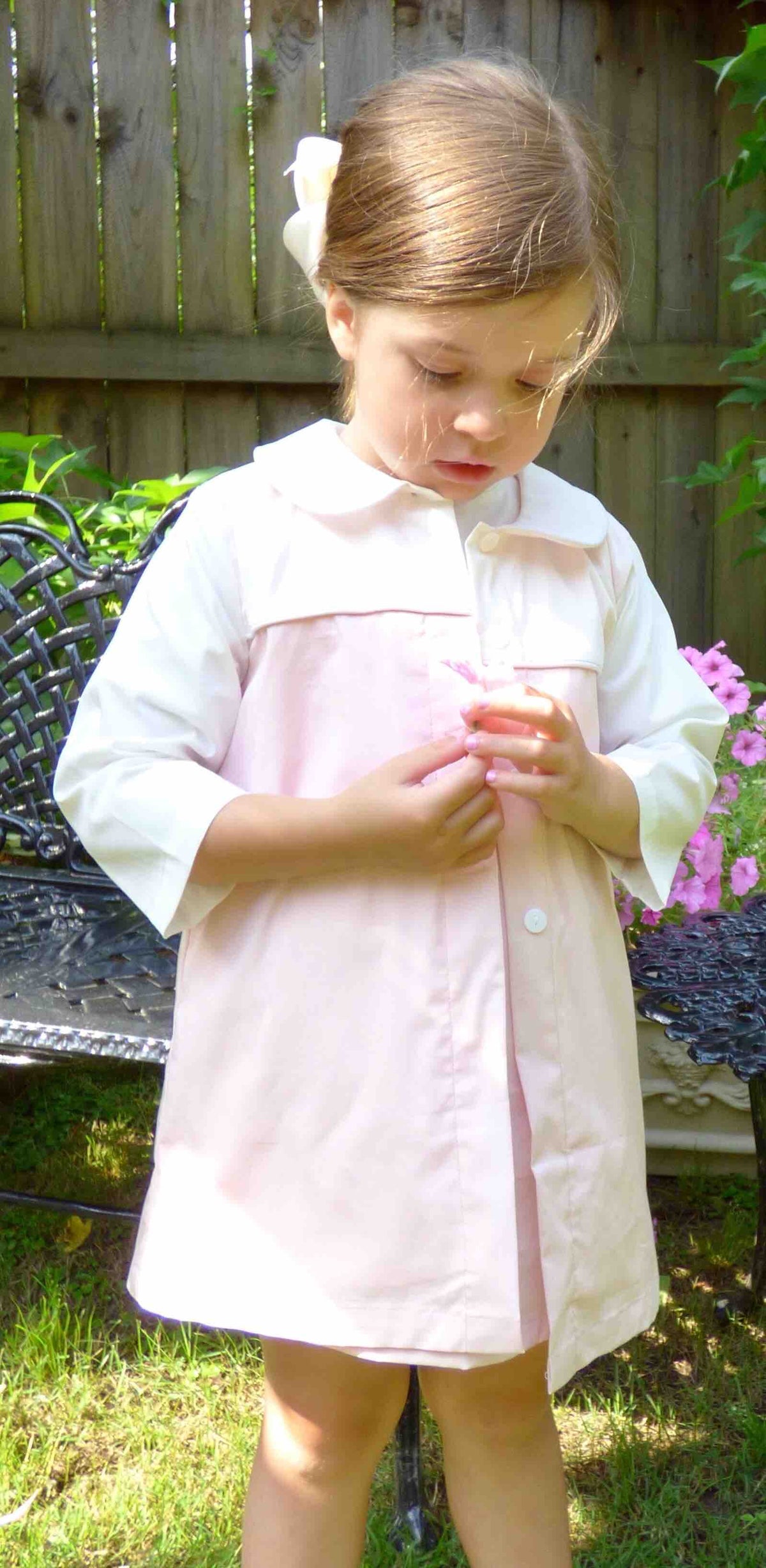 Pennington Dress and Jacket in Pink and Off White