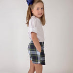 TYL Scholar Skort in White/Evergreen Plaid