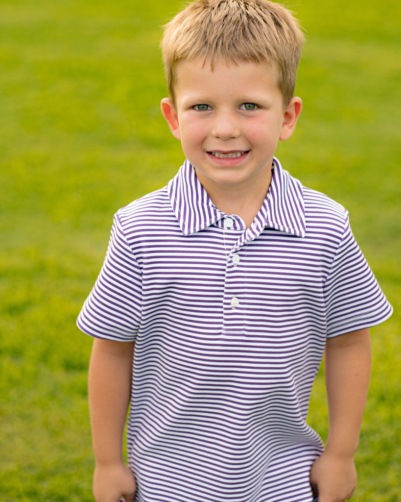 Game Day Patrick Shirt - Purple and White Stripe