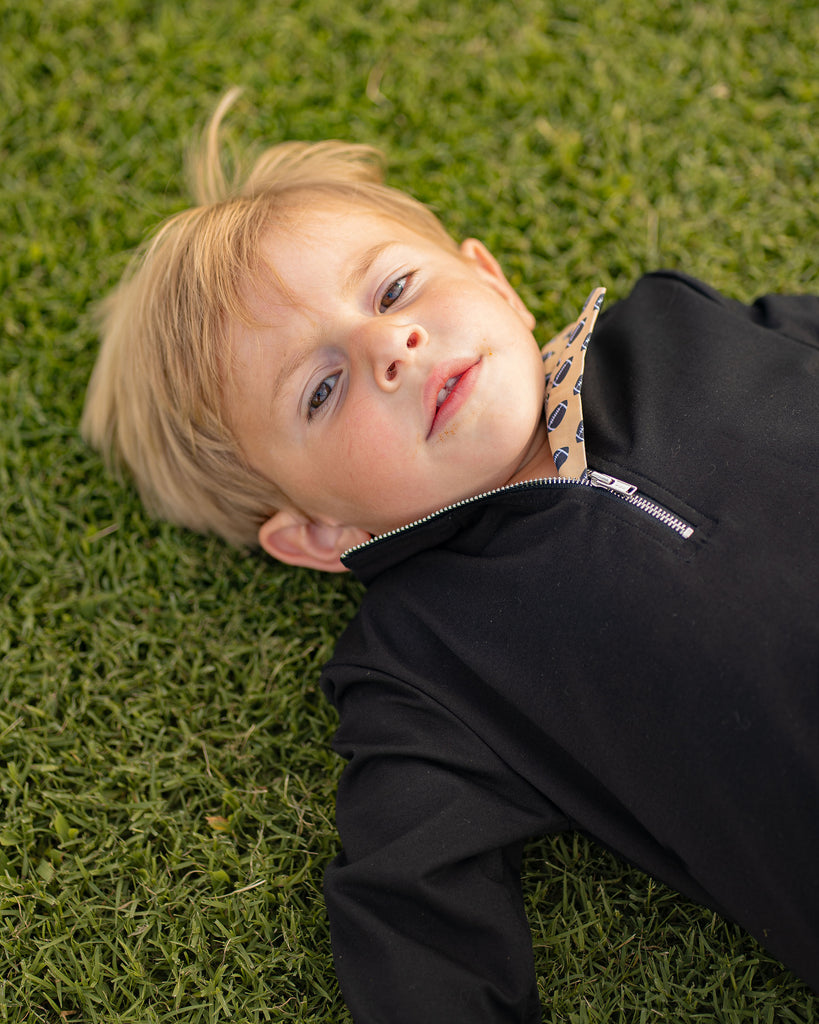 Game Day Quarter Zip - Black and Gold