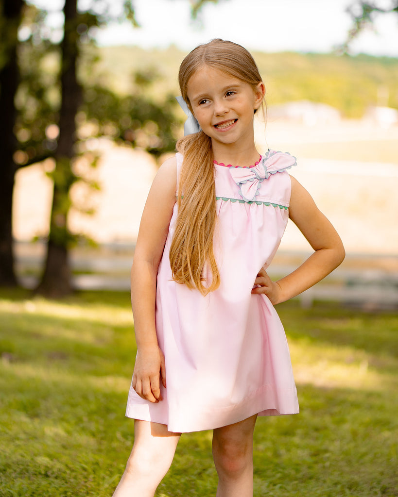 Annie Bow Dress - Pink