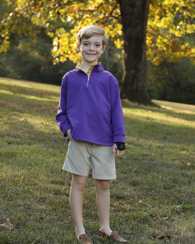 Game Day Quarter Zip - Purple and Gold