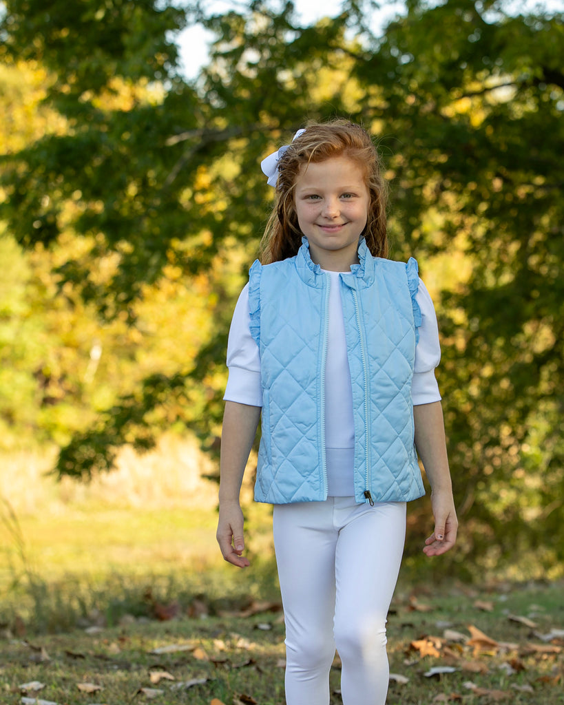 Vera Vest with Ruffle - Powder Blue