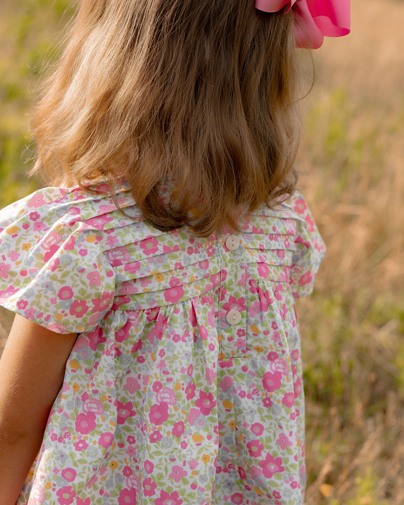 Priscilla Pleated Dress - Floral Fantasy